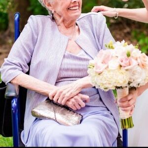 Alex Evenings Shimmering Lilac Skirt Set